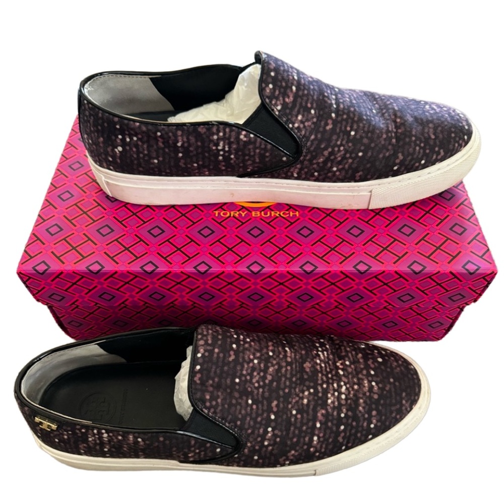 TORY BURCH Designer Multi-color Casual Slip-On Tennis Shoes/ Sneakers Size 8.5 - Picture 7 of 14